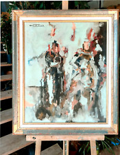 "" COMPOSITION "  HUILE / TOILE  vers 1970 signée