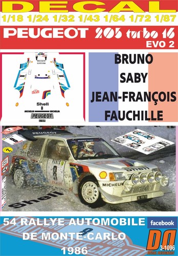Decal peugeot 205 t16 bruno - decal,