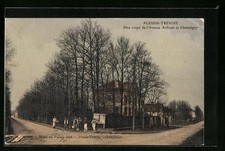 Old postcard Plessis-Tréviso, cut plan of Avenue Ardouin and Champigny 