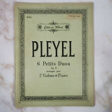 Pleyel 6 Petite Duos op. 8 For 2 Violins & Piano B.F. Wood Sheet Music Folio Boo