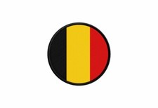 Patch ecusson drapeau belgique belge imprime thermocollant rond cocarde