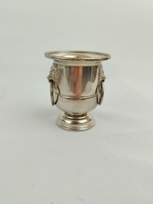 Small Lion Head Urn, Silver Plated Mini Champagne Bucket 8cm