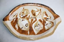 Large Ceramic Tray, Abstract Decor, Art Deco Era Face, ID