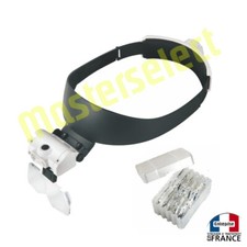 Casque loupe frontale de tête travail réglable avec lampe 5 dioptrie precision