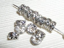 Sale! 20 Swarovski Rondelles 6mm Silver/Crystal (F)