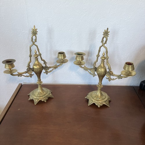 Paire chandeliers bronze - chandeliers, en