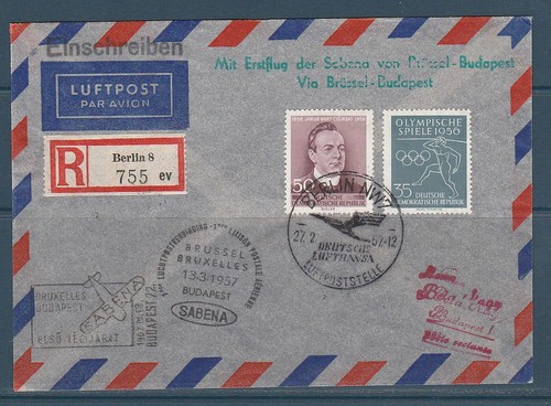 Vol enveloppe 1er - vol, sabena