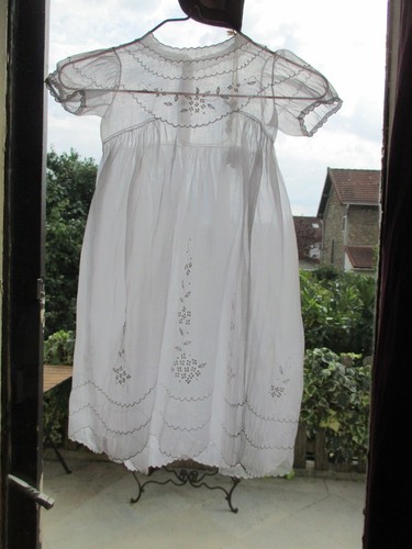 Robe baptême organdi - baptême,