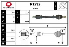 Arbre de transmission SNRA P1232
