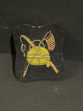 Antique Early 20th Century Fly Fishing Badge Patch Embroidery Vintage Silk & Metal