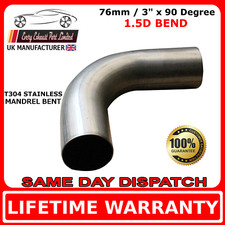 76mm 3 inch x 90 Degree Mandrel Exhaust Bend T304 Stainless Steel 1.5D1.5mm Wall