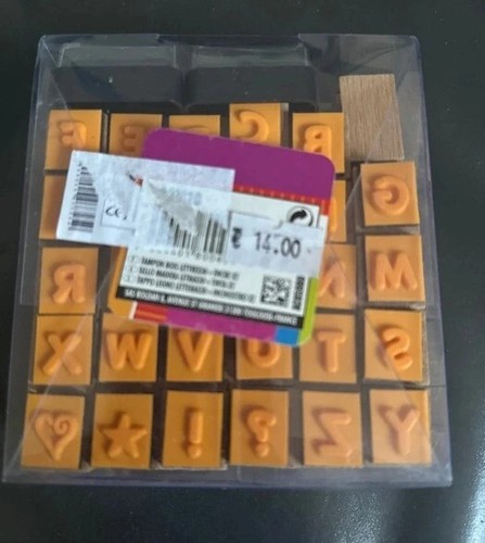 Tampon bois lettres - tampon, en