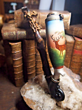 Porcelain Pipe with Beautiful Wooden Pipe and Deer Horn