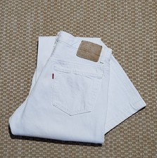 Levi's 501 Blanc Année 90 Made In USA Taille 42 Longueur 100 Cm Code Bouton 532