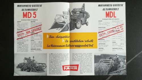 Brochure moissonneuses fahr - brochure,