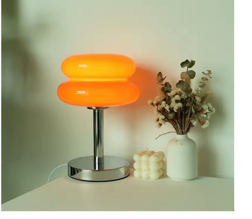 Lampe chevet macaron verre - de,