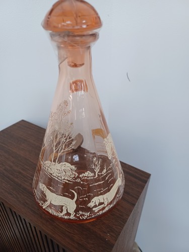 Carafe verre vintage pêche - en,