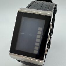 E8 Lexon Brieuc du Roscoat Binary Digital Watch Men Silver Rectangle New Battery