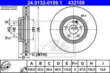 JEU DE 2 DISQUES DE FREIN CHRYSLER CROSSFIRE SRT-6,MERCEDES CLK CLK 430