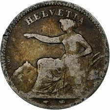 [#1210929] Switzerland, Franc, 1850, Paris, Silver, F, KM:9