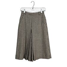 SEVENTY Vintage Culottes Gauchos Sz XS Houndstooth Lined Wide Leg Crop Academia