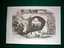 Engraving year 1860 portal of St. Mary the Great, former convent, Jerusalem