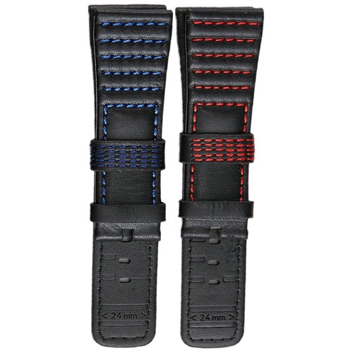28mm noir cuir rouge - -,