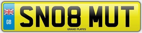 Mutt snob number plate - mutt, sn08
