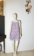 Irregular Self-Portrait Guipure Lace Mini Dress in Lilac