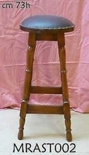 Fake leather stool chair with mahogany wood lining