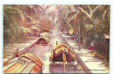 S01-8674, NEGOMBO CANAL AND PADDA BOATS, CEYLON. *VINTAGE POSTCARD
