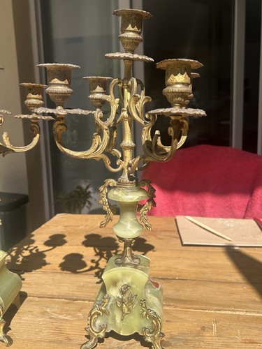 Paire candélabres anciens - candélabres, 5