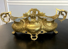 Vintage French Jardiniere Brass Planter With Insert