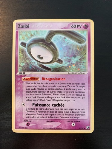 Carte pokémon zarbi 28 ex - zarbi, e/28