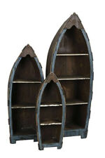 Lot de 3 ÉTAGÈRE ÉTAGÈRE SUR PIED EN BATEAU DESIGN ÉTAGÈRE BATEAU BOIS MARITI...