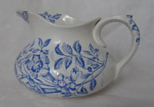 ART DECO , BROC de TOILETTE  ,DECOR FLORAL ,BIGNONE ET PAPILLONS ,BLEU