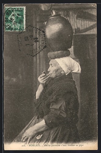 Cpa morlaix vieille porteuse - vieille,