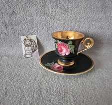 Tasse et sous tasse décor floral Alka-Kunst Alboth et Kaiser Bavaria
