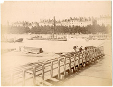 Germany, construction of&#039;a wooden bridge, place to identify Vintage albu