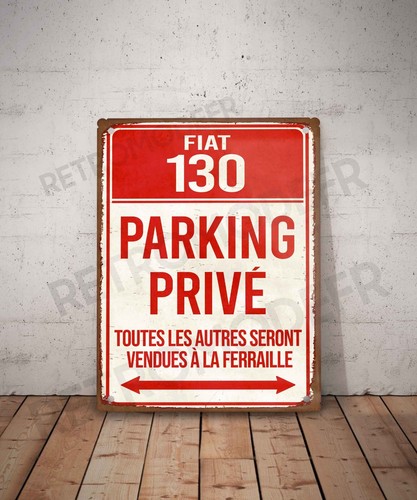 Plaque métal vintage fiat 130 - vintage,