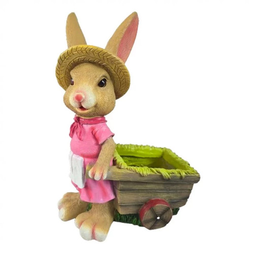 Statuette lapin jardinière - , en