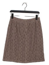 Myrine Women's Midi Skirt M Brown Cotton with Nylon, Spandex, Viscose A-Line