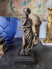 BRONZE WOMAN IN ANTIQUITY "MUSEUM OF MUSIC" EUTERPE