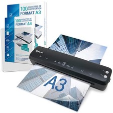 Plastifieuse A3 A4 A5 A6 A7 Pro Rapide à Chaud et à Froid jusqu’à 2x125 micro...