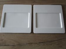 2 GRANDES ASSIETTES BLANCHES  DE CHEF CARREES RAK Made in U.A.E DESIGN VAVRO N°1