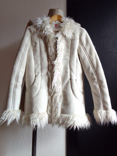 Manteau cuir fourrure - manteau, en