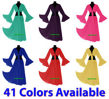 Jupe + Ensemble Haut Ventre Danse Mousseline Ruche Cravate Gypsy Robe Flamenco