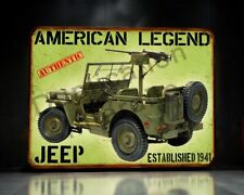 plaque métal vintage Jeep Willys