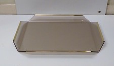 XL MID CENTURY LUCITE PLEXIGLASS ACRYLIC VINTAGE TRAY BRASS SIGNED M.I.T DESIGN