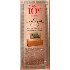 Lady Scott Facial and Bathroom Tissue PA 1960s Original Retro Coupon STK3-ZC1